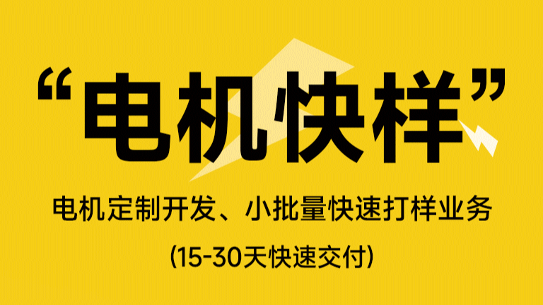 电机快样 I 电机定制开发、小批量快速打样业务，15-30天快速交付